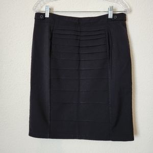 Women's Attention Black Pencil Skirt Button Detail, Size 8
